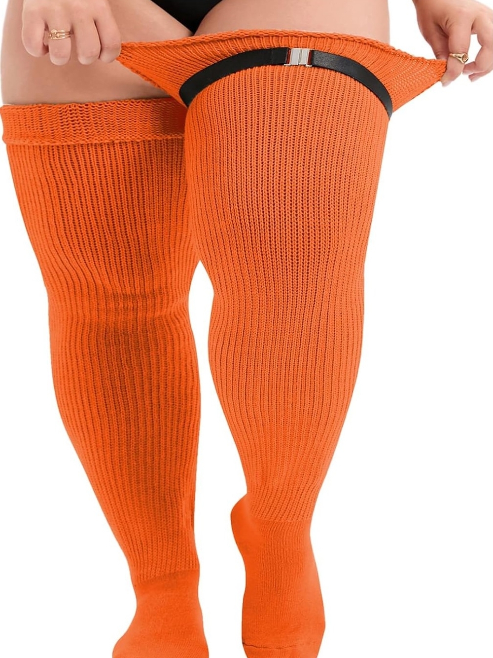 Orange Thigh High Socks
